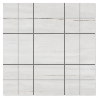 Mosaik Klinker Massa Vit Blank-Polerad Rak 30x30 (5x5) cm
